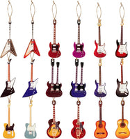 Haooryx 37Pcs Musical Instrument Christmas Wooden Ornaments, Christmas Wood Music Instrument Sign Hanging Ornaments Xmas Tree Decorative Wood Slice Pendant Gift Tag for Xtmas Party Home Wall Decor