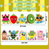 Haooryx 72Pcs Summer Bulletin Board Border Set, Summer Beach Party Fiesta Festival Border Trim Blackboard Scalloped Straight Border Hawaii Aloha Decal for School Classroom Whiteboard Window Decoration