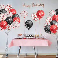 Haooryx 36Pcs 16th Birthday Party Balloons Decoration Supplies Kit, 12’’ White Black and Red Confetti Latex Balloons for 16 Years Old Teenager Boys Girls Birthday Happy 16 Years Anniversary Decor