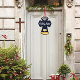 Haooryx Christmas Wood Birth of Jesus Hanging Door Sign Cross Christmas Door Hanger Decoration with Plaid Bow Holy Night Front Door Sign Plaque for Xmas Home Farmhouse Fireplace Wall Hanging Decor