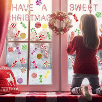 Haooryx 84Pcs Christmas Colorful Candies Bulletin Board Set Classroom Decoration, Have a Sweet Christmas Colorful Candies Patterned Paper Cut-Outs for Xmas Party Home School Bulletin Board Decorations