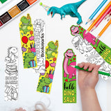 Haooryx 72Pcs Color Your Own Dinosaur Bookmarks, Kids DIY Coloring Blank Bookmarks Dinosaur Theme Book Marks for Teacher Student Classroom Rewards Supplies Paper Art Craft Kit Party Gift Bag Fillers