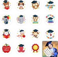 Haooryx 20 Sheets Kindergarten Graduation Gift Tag Label Stickers Round Owl Puppy Animal Kindergarten Class of 2023 Sticker for Card Envelope Seals Boy Girl Preschool School Congrats Grad Party Decors