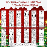 Haooryx 75pcs Christmas Color Your Own Bookmarks Kids DIY Coloring Blank Bookmarks Christmas Party Game Prize Goodie Bag Fillers Gift Tags Reading Enthusiasts Students Classroom Reward Supplies