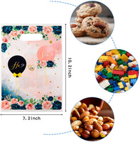 Roll over image to zoom in Haooryx 60Pcs Navy Blue and Blush Floral Party Favor Bags Plastic Goodie Gift Bag Blue Pink Treat Candy Goody Bags for Newborn Baby Boy or Girl Gender Reveal Baby Shower Voting Games Party Supplies