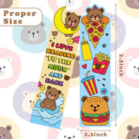 Haooryx 72Pcs Color Your Own Bear Bookmarks, Bear Theme Kids DIY Bookmarks Coloring Blank Bookmarks for Kids Birthday Gift Teacher Student Classroom Reading Club Rewards Supplies Paper Art Craft Kit