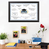 Haooryx 2022 Graduation Large Signature Guest Book Board Congrats Grad Congratulations Greeting Card for Class of 2022 Student Graduation Party Supplies Personalized Sign Decoration (Blue and Gold)