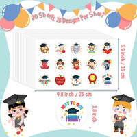 Haooryx 20 Sheets Kindergarten Graduation Gift Tag Label Stickers Round Owl Puppy Animal Kindergarten Class of 2023 Sticker for Card Envelope Seals Boy Girl Preschool School Congrats Grad Party Decors