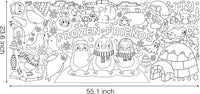 Haooryx Giant Polar Animals Themed Coloring Poster 4.6 x 2ft Large Jumbo Frozen Friends Blank Paper Banner with Penguin Polar Bear Coloring Tablecover Decoration for Kids DIY Art Craft Activity Supply