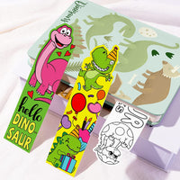 Haooryx 72Pcs Color Your Own Dinosaur Bookmarks, Kids DIY Coloring Blank Bookmarks Dinosaur Theme Book Marks for Teacher Student Classroom Rewards Supplies Paper Art Craft Kit Party Gift Bag Fillers