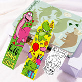 Haooryx 72Pcs Color Your Own Dinosaur Bookmarks, Kids DIY Coloring Blank Bookmarks Dinosaur Theme Book Marks for Teacher Student Classroom Rewards Supplies Paper Art Craft Kit Party Gift Bag Fillers