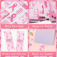 Haooryx 123Pcs Breast Cancer Awareness Bookmarks, Pink Power Fight Breast Cancer Book Marks Keep Calm and Fight On Breast Cancer for Girls Women Breast Cancer Awareness Seminar Stationery Supplies