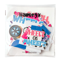 Haooryx 12Pcs Wheels or Heels Gender Reveal Party Honeycomb Centerpieces, He or She Gender Reveal Party Table Topper Decorations for Newborn Baby Gender Reveal Baby Shower Party Decor Supplies