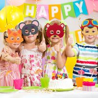 HAOORYX 12Pcs Cocomelon Felt Masks Theme Party Supplies Costumes Parties Dress Up Favors Super Baby JoJo Masks Photo Booth Prop Cosplay Pretend Play Accessories Gift for Kids Boys Girls