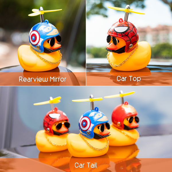  Ducks for Cars - Rubber Duck for Dashboard of Car, Yellow Duck  Car Dashboard Decorations, Squeak Ducks Car Ornaments Car Décor Accessories  with Hat Swim Ring Necklace Sunglasses for Decor Home 