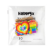 Haooryx 31Pcs LGBT Gay Pride Day Wooden Hanging Ornaments, Rainbow Heart Shape Wood Hanging Sign Love is Love Pride Ornament for LGBTQ Gay Lesbian Pride Party Decorations Supplies Party Gifts