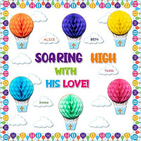 Haooryx 83Pcs Soaring High with God’s Love Bulletin Board Set, Faith Religious Sunday School Paper Cutout Classroom Trim Borders for School Classroom Blackboard Whiteboard Window Wall Decoration