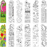 Haooryx 72Pcs Color Your Own Dinosaur Bookmarks, Kids DIY Coloring Blank Bookmarks Dinosaur Theme Book Marks for Teacher Student Classroom Rewards Supplies Paper Art Craft Kit Party Gift Bag Fillers