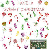 Haooryx 84Pcs Christmas Colorful Candies Bulletin Board Set Classroom Decoration, Have a Sweet Christmas Colorful Candies Patterned Paper Cut-Outs for Xmas Party Home School Bulletin Board Decorations