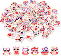 Haooryx 60Pcs Valentine Owl Mini Eraser for Kids Bulk Novelty Owl Pencil Eraser 3D Desk Puzzle Erasers Pet for Student Homework Reward Classroom Prizes Valentine's Day Party Favor Gift Filler Supplies