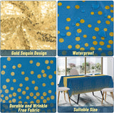 Haooryx 4Pcs Navy Blue and Gold Table Cloth Table Runner Set, Rectangle Dot Table Cover Waterproof Tablecloth Confetti Gold Table Runner for Birthday Wedding Anniversary Baby Shower Party Supplies