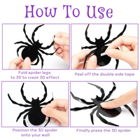 Haooryx 98Pcs Halloween Witch Hat Black Witch Costume Accessory, 3D Bats Spider Wall Decal Party Favor Halloween Costume Decoration Set for Kid Adult Halloween Cosplay Party Supplies Wall Window Decor
